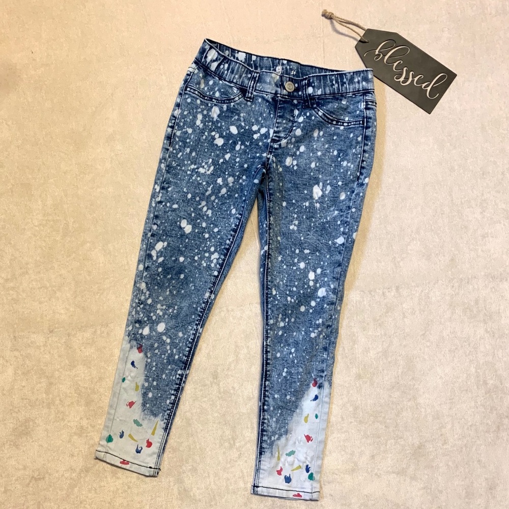 Girl | Art class | Paint Splattered | Jeans